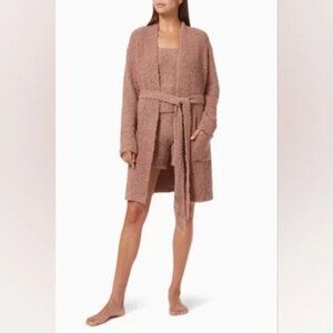 SKIMS Tan Brown Cozy Knit Boucle Short Robe with Belt Size Small/Medium